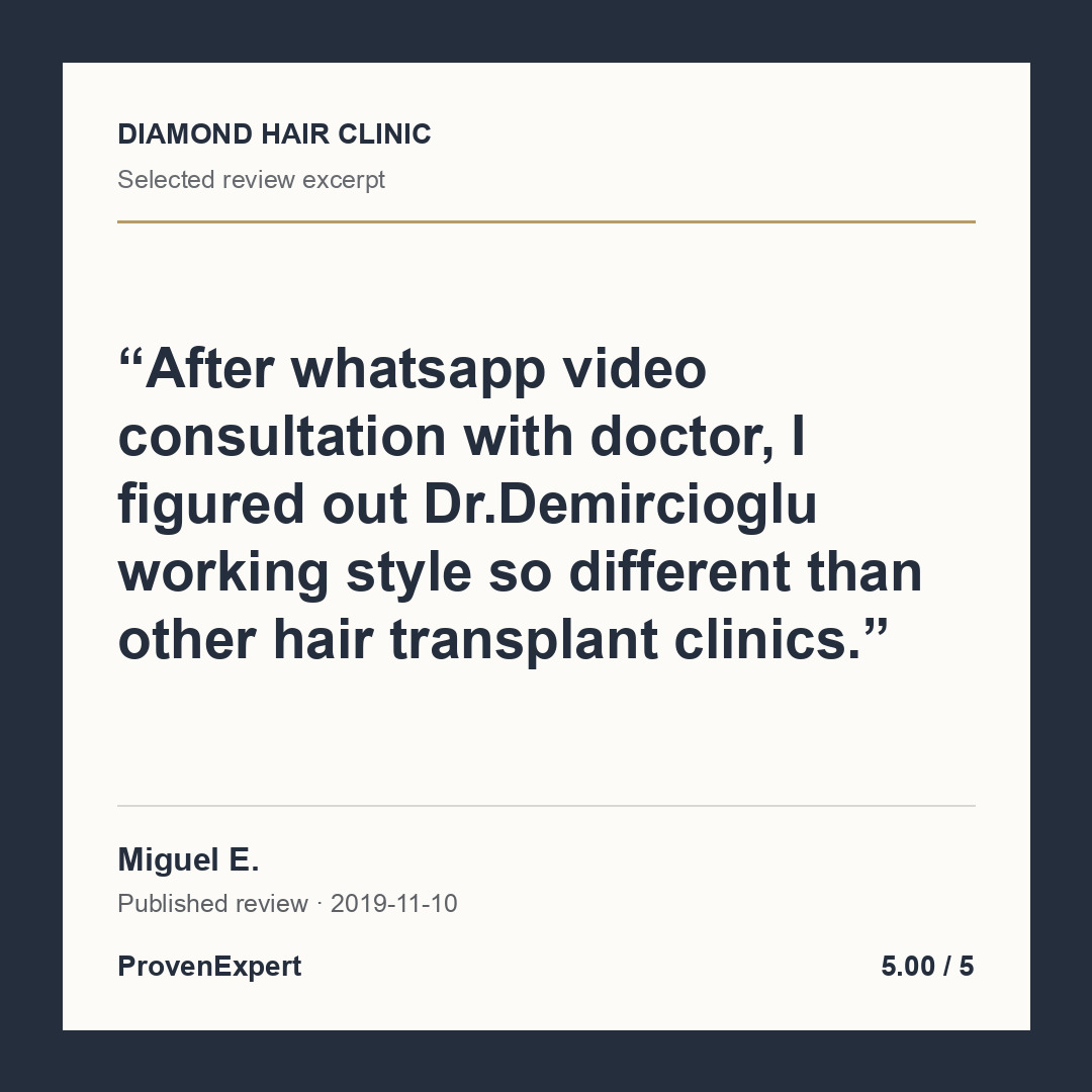 After whatsapp video consultation with doctor, I figured out Dr.Demircioglu working style so different than other hair transplant clinics.