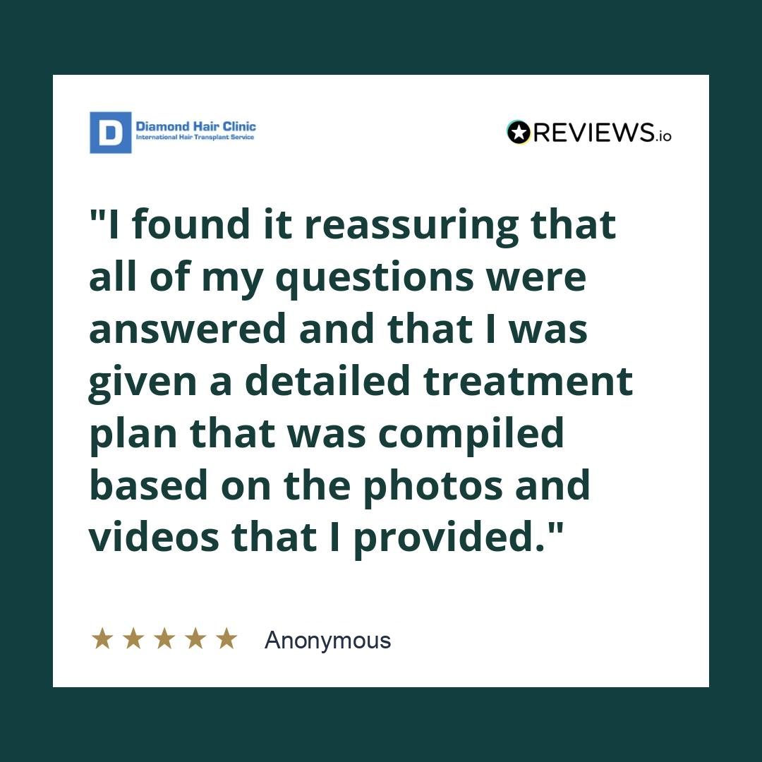 I found it reassuring that all of my questions were answered and that I was given a detailed treatment plan that was compiled based on the photos and videos that I provided.