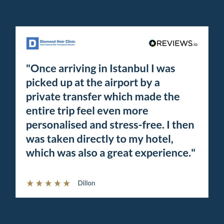 Patient review: Once arriving in Istanbul I was picked up at the airport by a private transfer which made the entire trip feel even more personalised and stress-free.  I then was taken directly to my hotel, which was also a great experience.