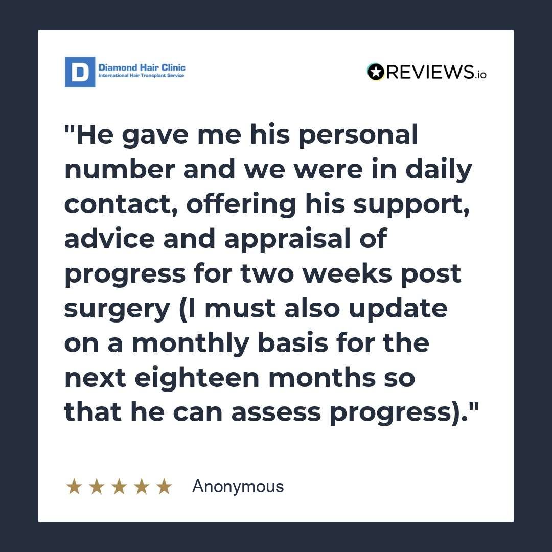 He gave me his personal number and we were in daily contact, offering his support, advice and appraisal of progress for two weeks post surgery (I must also update on a monthly basis for the next eighteen months so that he can assess progress).