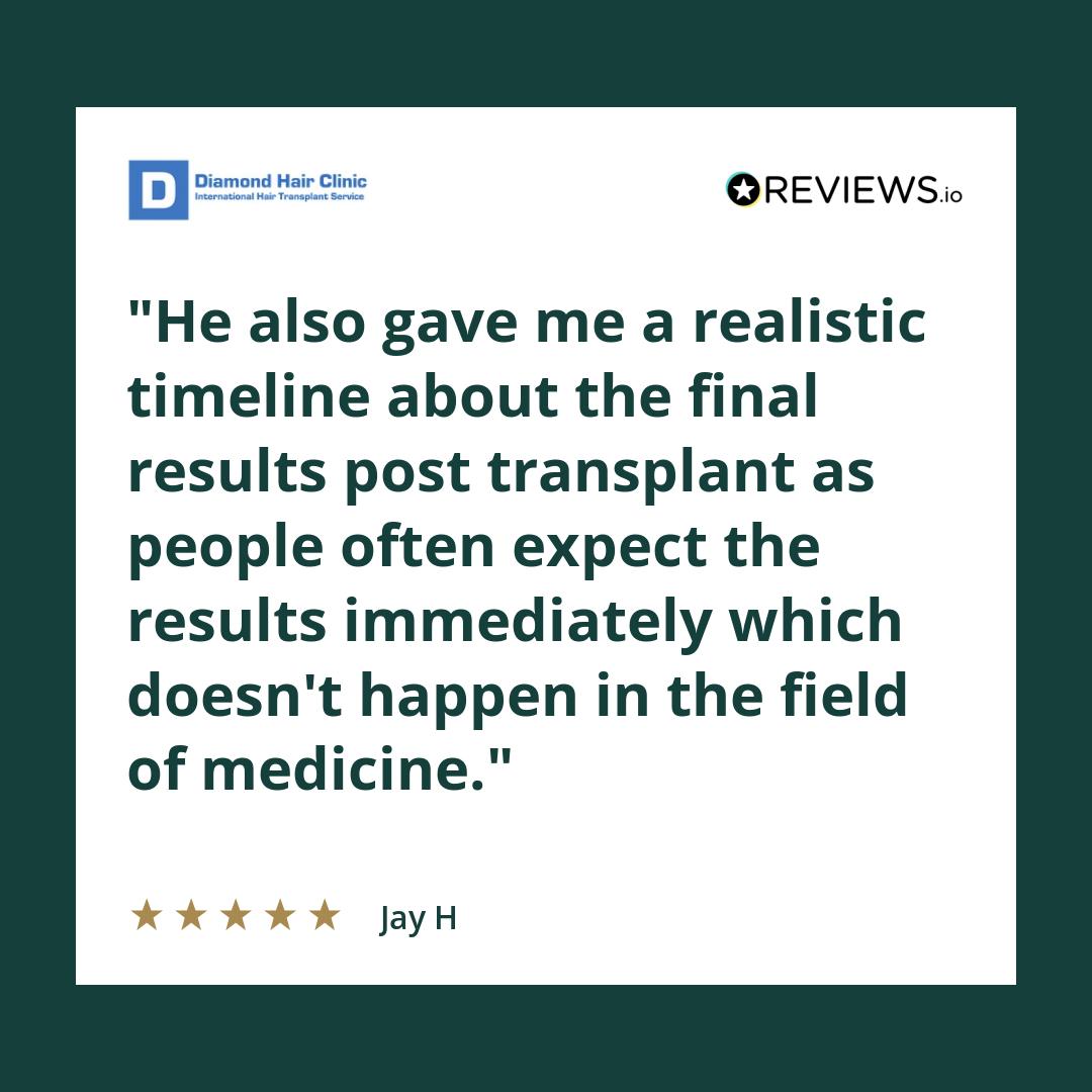 He also gave me a realistic timeline about the final results post transplant as people often expect the results immediately which doesn't happen in the field of medicine.