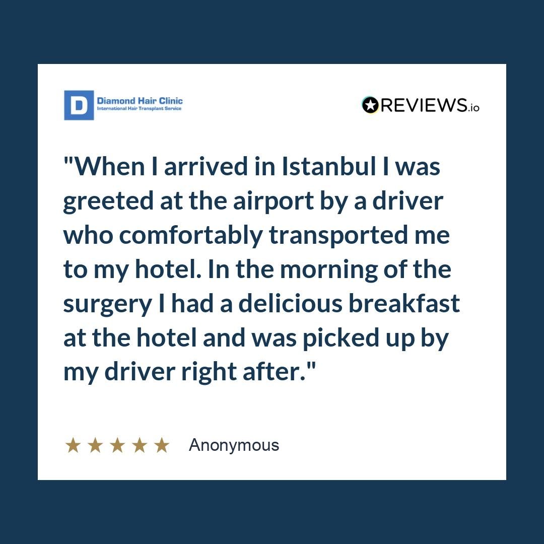 When I arrived in Istanbul I was greeted at the airport by a driver who comfortably transported me to my hotel. In the morning of the surgery I had a delicious breakfast at the hotel and was picked up by my driver right after.