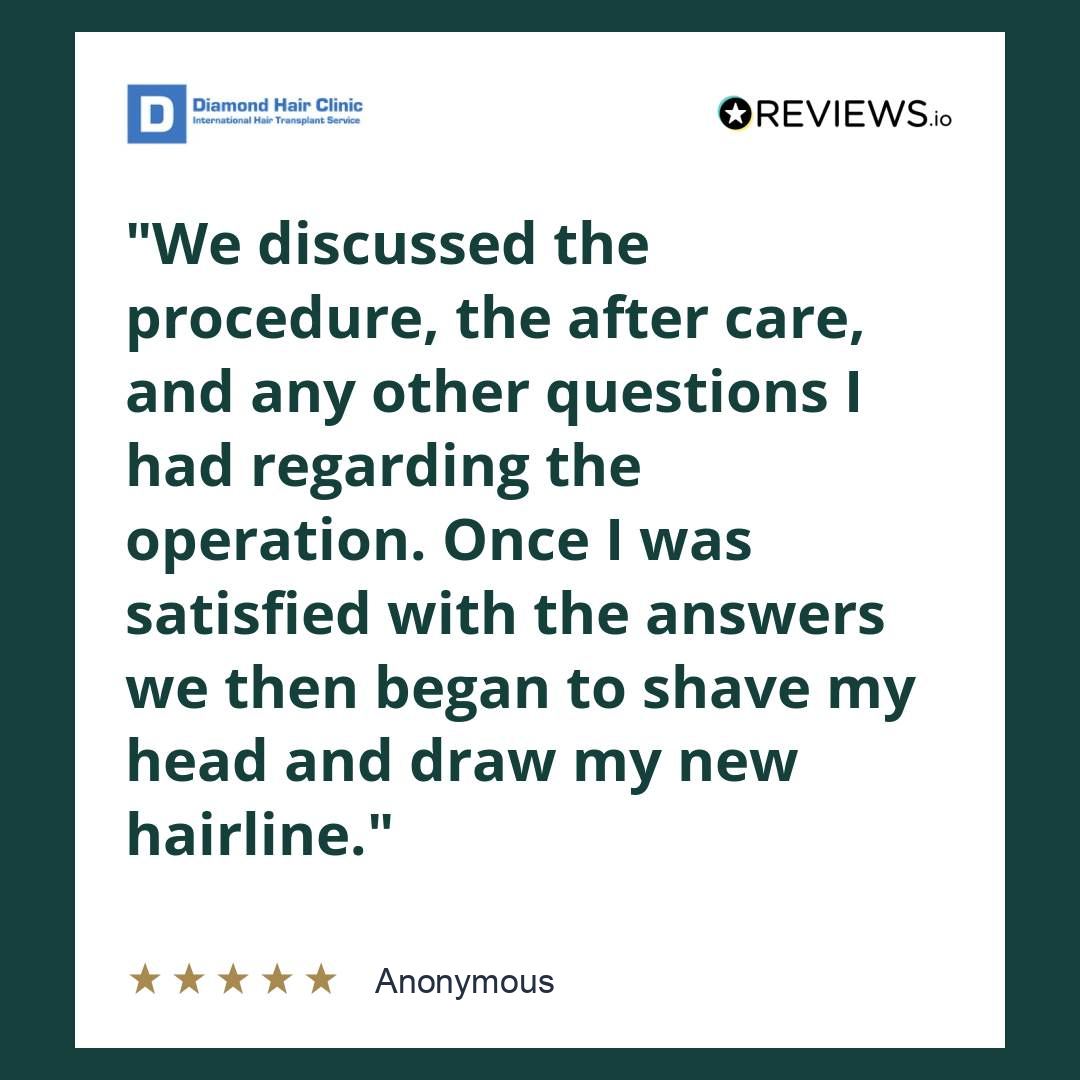 We discussed the procedure, the after care, and any other questions I had regarding the operation. Once I was satisfied with the answers we then began to shave my head and draw my new hairline.