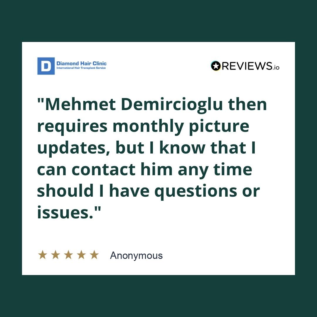Mehmet Demircioglu then requires monthly picture updates, but I know that I can contact him any time should I have questions or issues.
