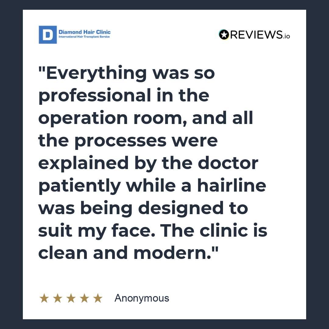 Everything was so professional in the operation room, and all the processes were explained by the doctor patiently while a hairline was being designed to suit my face. The clinic is clean and modern.