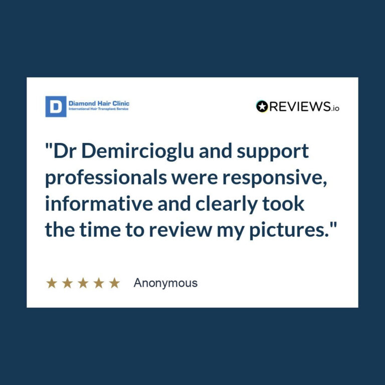 Patient review: Dr Demircioglu and support professionals were responsive, informative and clearly took the time to review my pictures.