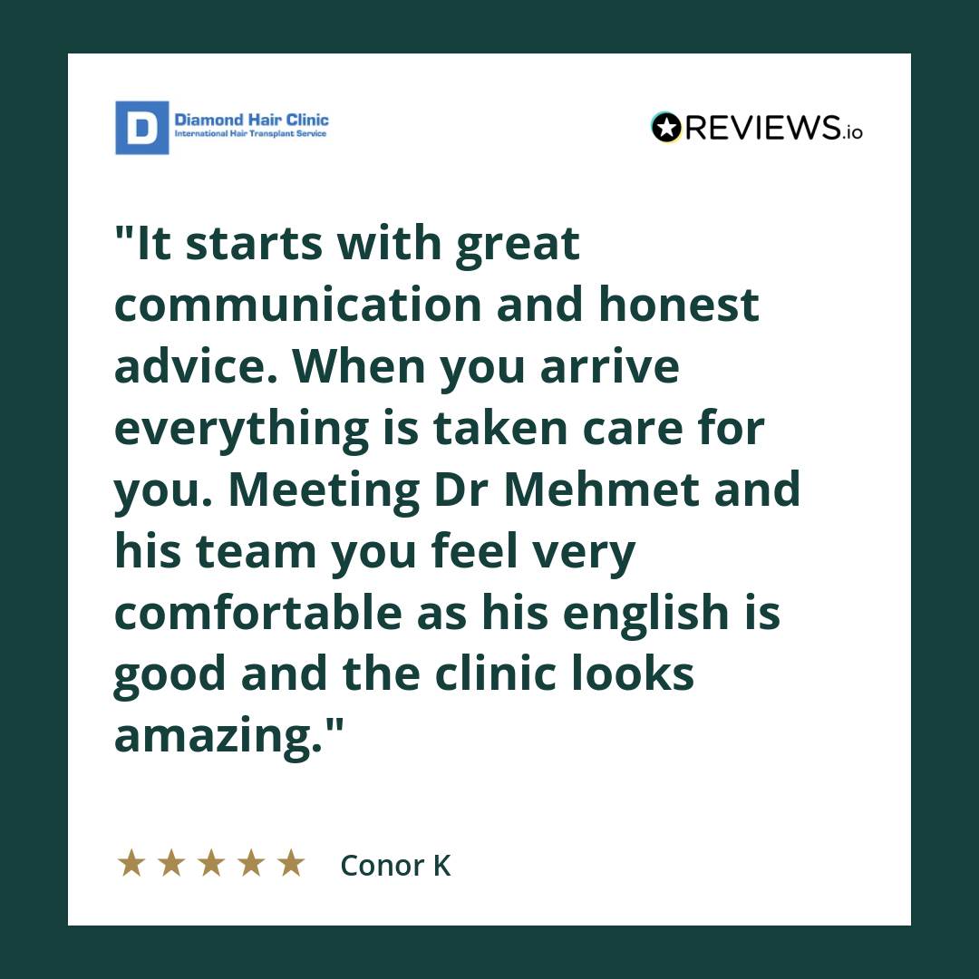 It starts with great communication and honest advice. When you arrive everything is taken care for you. Meeting Dr Mehmet and his team you feel very comfortable as his english is good and the clinic looks amazing.