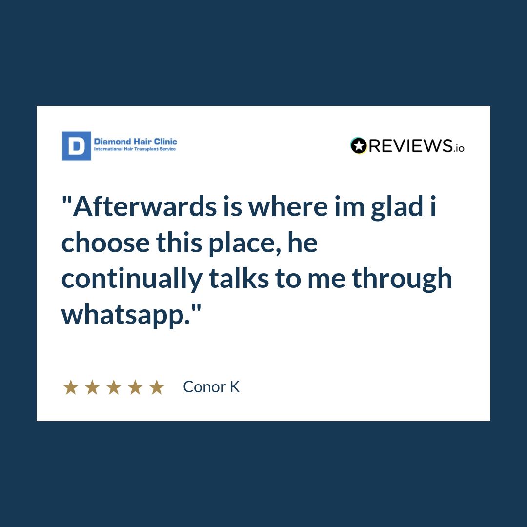 Afterwards is where im glad i choose this place, he continually talks to me through whatsapp.