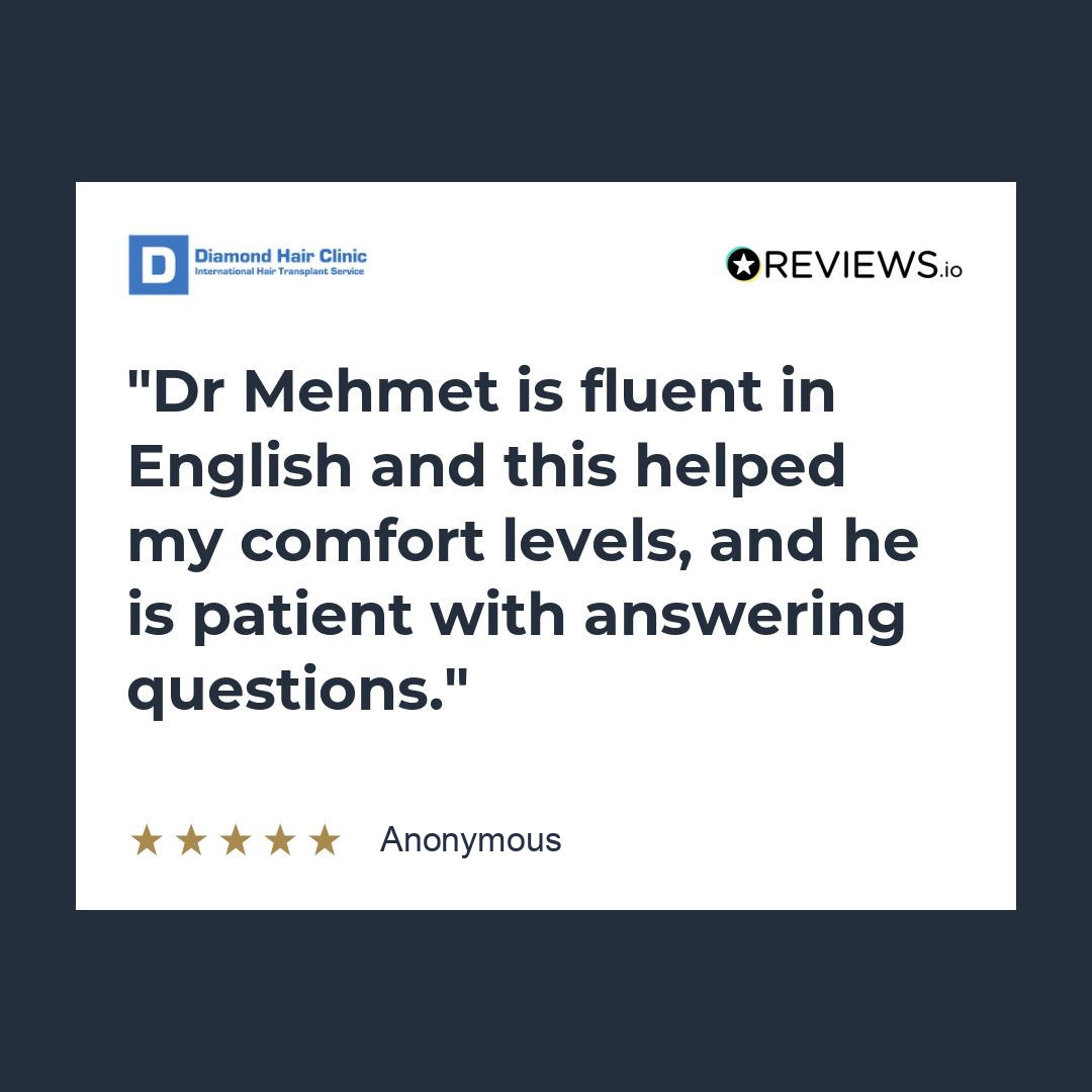 Dr Mehmet is fluent in English and this helped my comfort levels, and he is patient with answering questions.