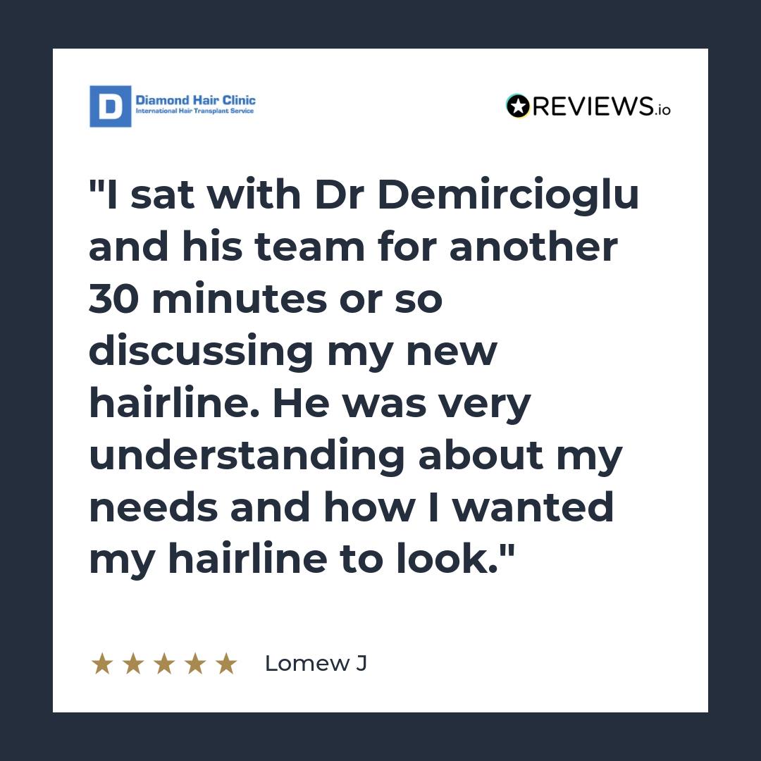 I sat with Dr Demircioglu and his team for another 30 minutes or so discussing my new hairline. He was very understanding about my needs and how I wanted my hairline to look.