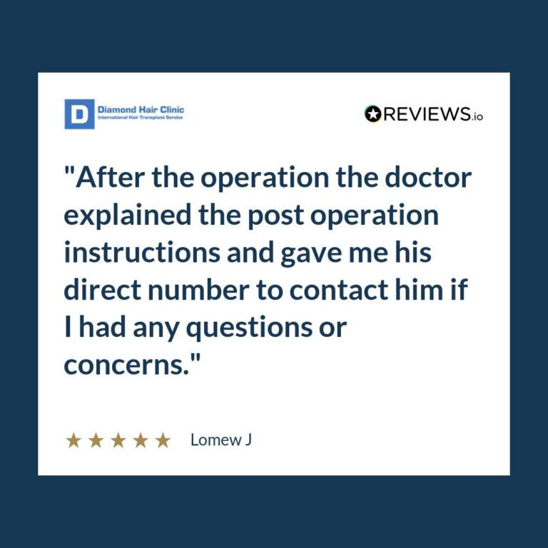 Patient review: After the operation the doctor explained the post operation instructions and gave me his direct number to contact him if I had any questions or concerns.