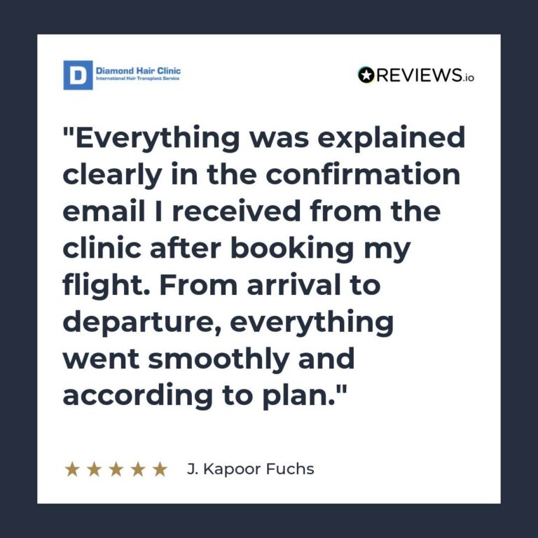 Patient review: Everything was explained clearly in the confirmation email I received from the clinic after booking my flight. From arrival to departure, everything went smoothly and according to plan.
