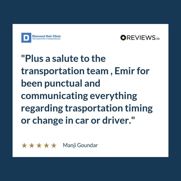 Family member account: Plus a salute to the transportation team , Emir for been punctual and communicating everything regarding trasportation timing or change in car or driver.