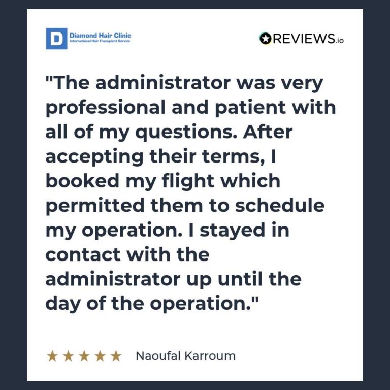 Patient review: The administrator was very professional and patient with all of my questions. After accepting their terms, I booked my flight which permitted them to schedule my operation. I stayed in contact with the administrator up until the day of the operation.