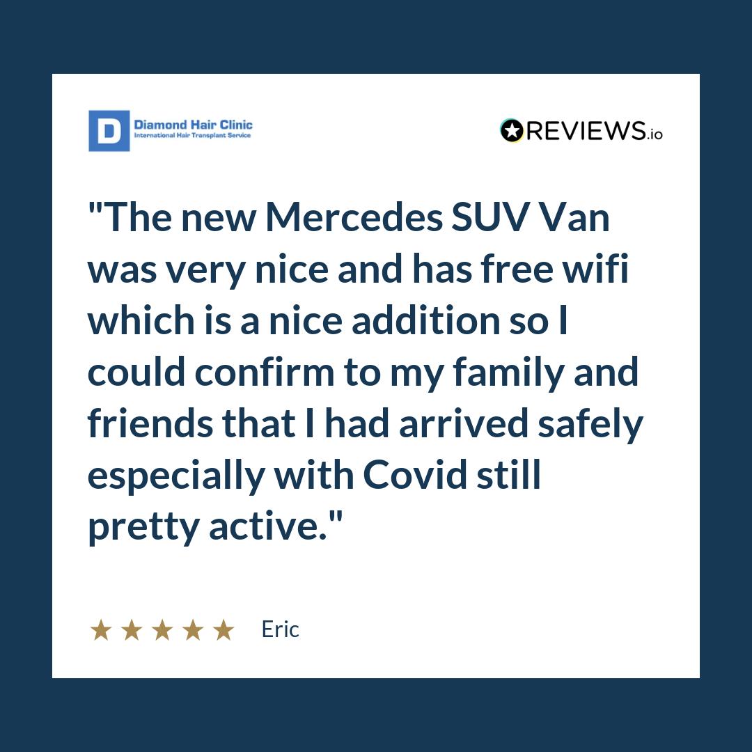 The new Mercedes SUV Van was very nice and has free wifi which is a nice addition so I could confirm to my family and friends that I had arrived safely especially with Covid still pretty active.