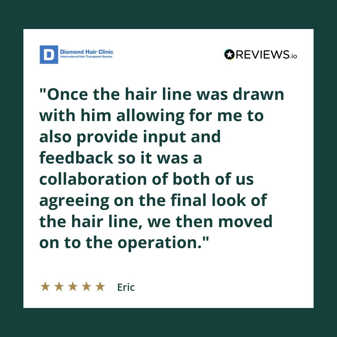 Once the hair line was drawn with him allowing for me to also provide input and feedback so it was a collaboration of both of us agreeing on the final look of the hair line, we then moved on to the operation.