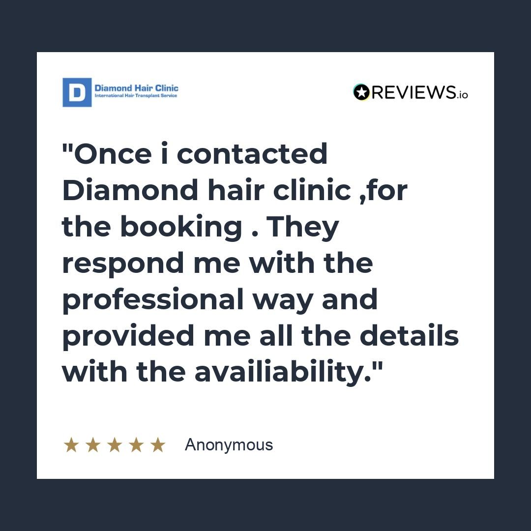 Once i contacted Diamond hair clinic ,for the booking . They respond me with the professional way and provided me all the details with the availiability.