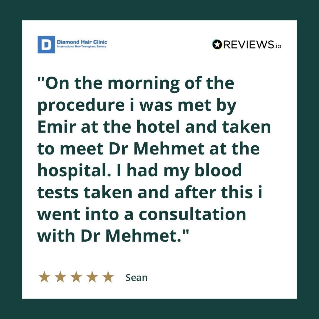 On the morning of the procedure i was met by Emir at the hotel and taken to meet Dr Mehmet at the hospital. I had my blood tests taken and after this i went into a consultation with Dr Mehmet.