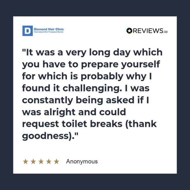 Patient review: It was a very long day which you have to prepare yourself for which is probably why I found it challenging. I was constantly being asked if I was alright and could request toilet breaks (thank goodness).