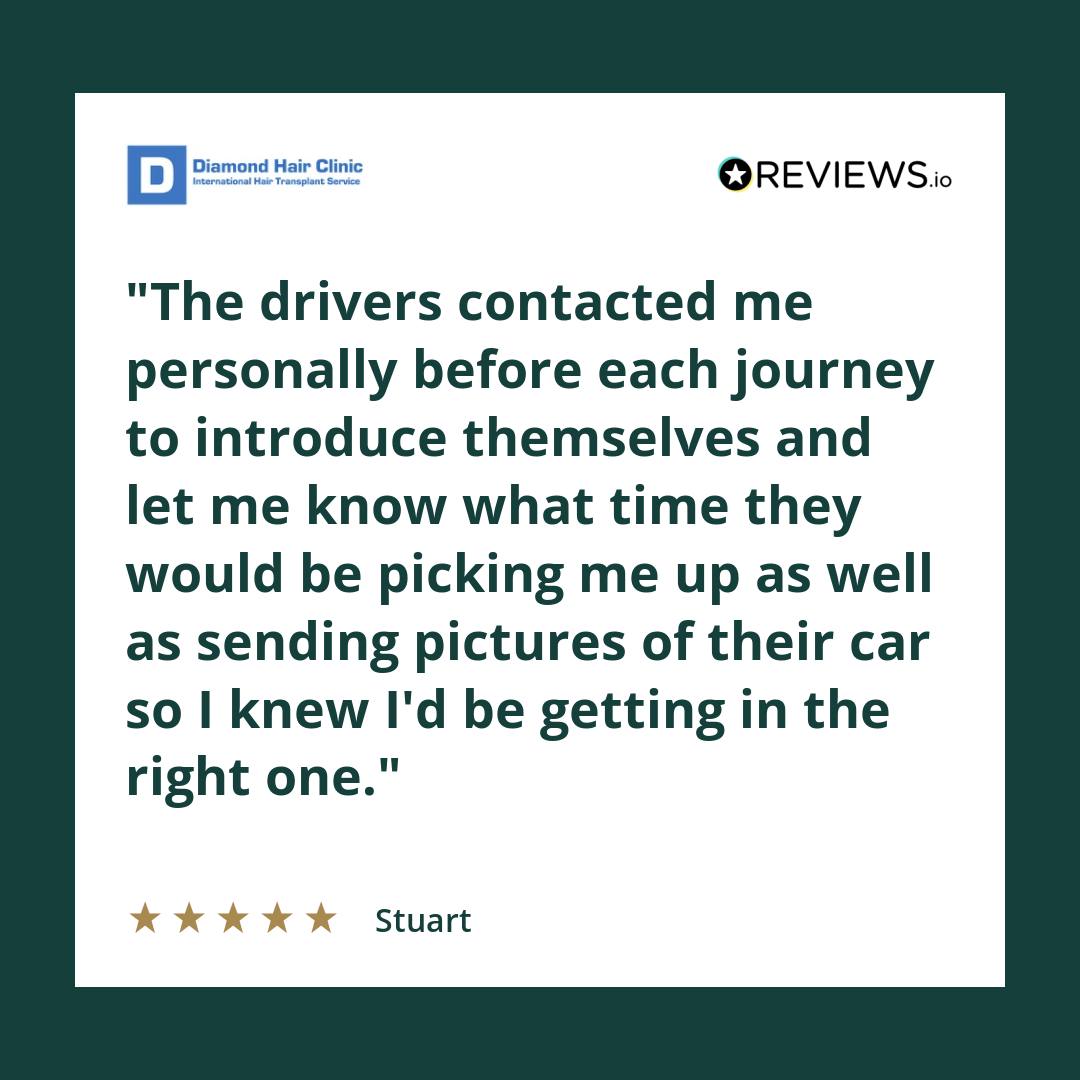 The drivers contacted me personally before each journey to introduce themselves and let me know what time they would be picking me up as well as sending pictures of their car so I knew I'd be getting in the right one.
