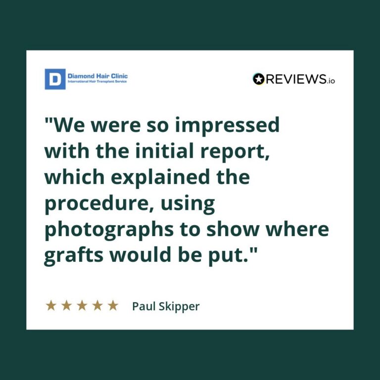Patient review: We were so impressed with the initial report, which explained the procedure, using photographs to show where grafts would be put.