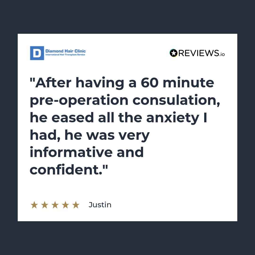 After having a 60 minute pre-operation consulation, he eased all the anxiety I had, he was very informative and confident.