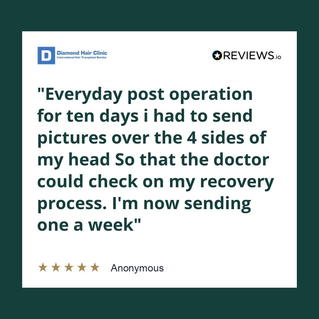 Everyday post operation for ten days i had to send pictures over the 4 sides of my head So that the doctor could check on my recovery process. I’m now sending one a week