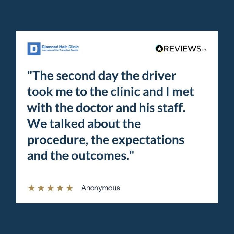 Patient review: The second day the driver took me to the clinic and I met with the doctor and his staff. We talked about the procedure, the expectations and the outcomes.