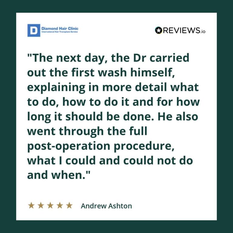 Patient review: The next day, the Dr carried out the first wash himself, explaining in more detail what to do, how to do it and for how long it should be done. He also went through the full post-operation procedure, what I could and could not do and when.