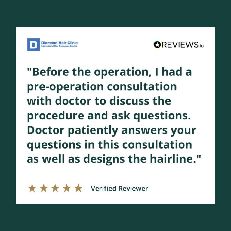 Patient review: Before the operation, I had a pre-operation consultation with doctor to discuss the procedure and ask questions.

Doctor patiently answers your questions in this consultation as well as designs the hairline.