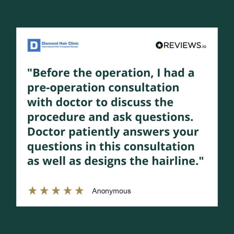 Patient review: Before the operation, I had a pre-operation consultation with doctor to discuss the procedure and ask questions.

Doctor patiently answers your questions in this consultation as well as designs the hairline.
