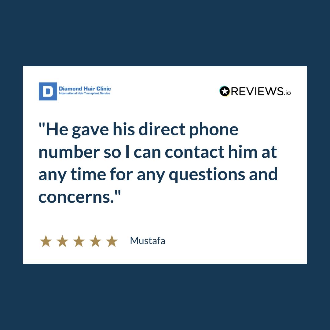 He gave his direct phone number so I can contact him at any time for any questions and concerns.