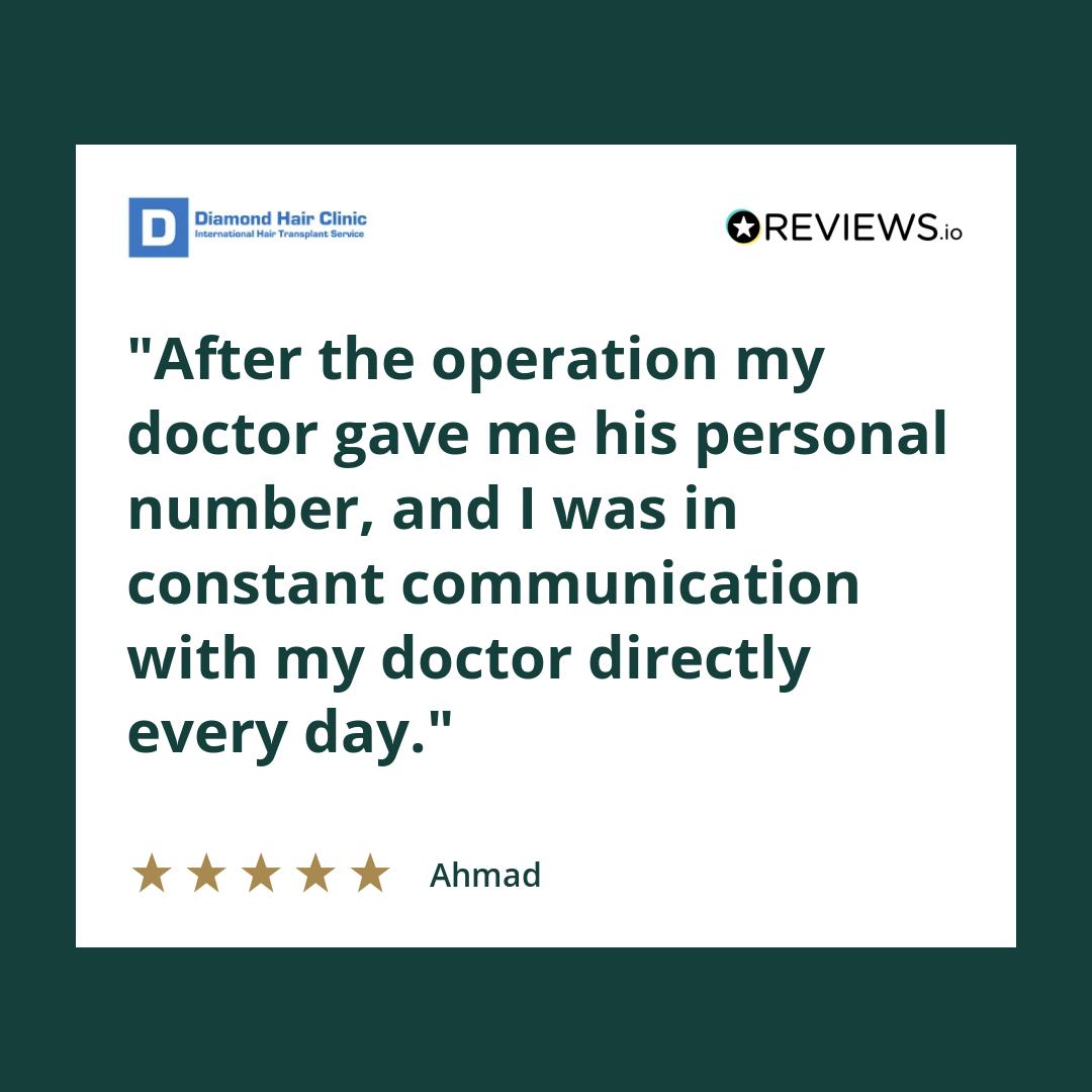 After the operation my doctor gave me his personal number, and I was in constant communication with my doctor directly every day.