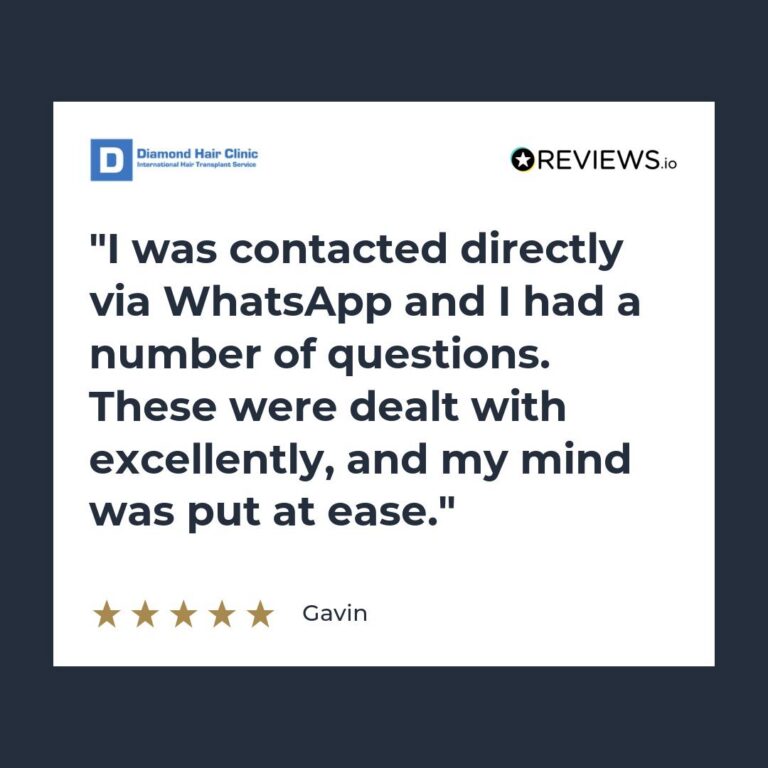 Patient review: I was contacted directly via WhatsApp and I had a number of questions. These were dealt with excellently, and my mind was put at ease.