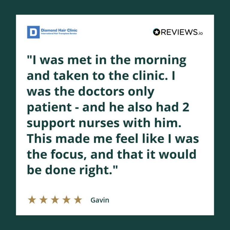 Patient review: I was met in the morning and taken to the clinic. I was the doctors only patient - and he also had 2 support nurses with him. This made me feel like I was the focus, and that it would be done right.